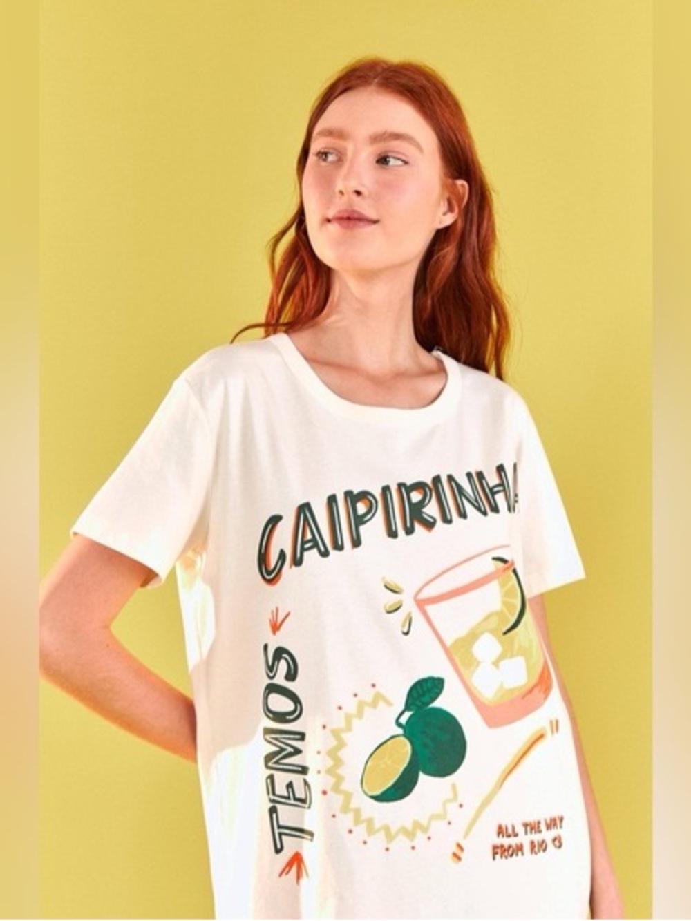 FARM Rio White Caipirinha Graphic Short Sleeve Tee